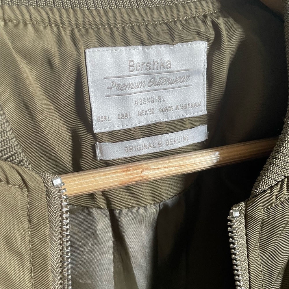 Bershka Bomber Jacket Khaki Size 8 - Picture 2 of 2